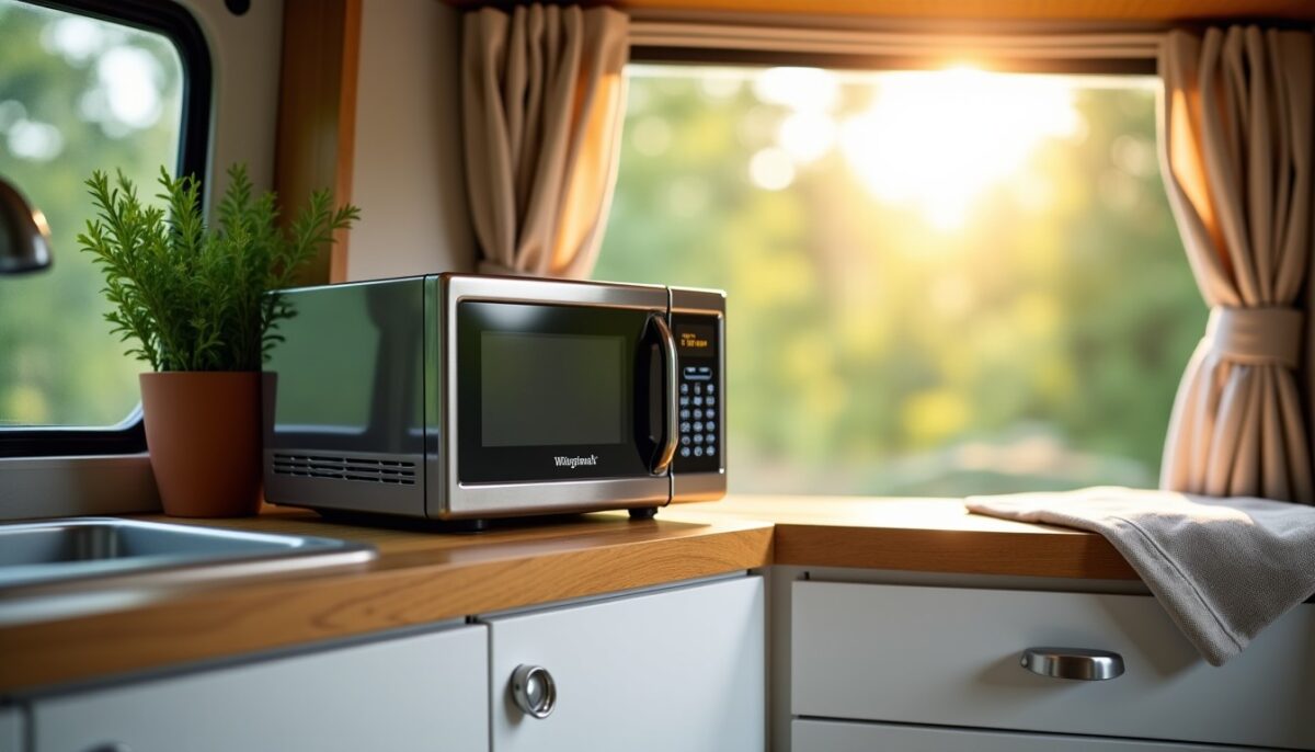 Micro-ondes compact 10 litres pour camping-car : performance optimale en voyage